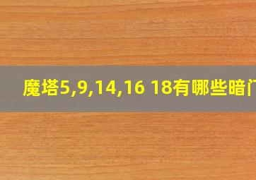 魔塔5,9,14,16 18有哪些暗门